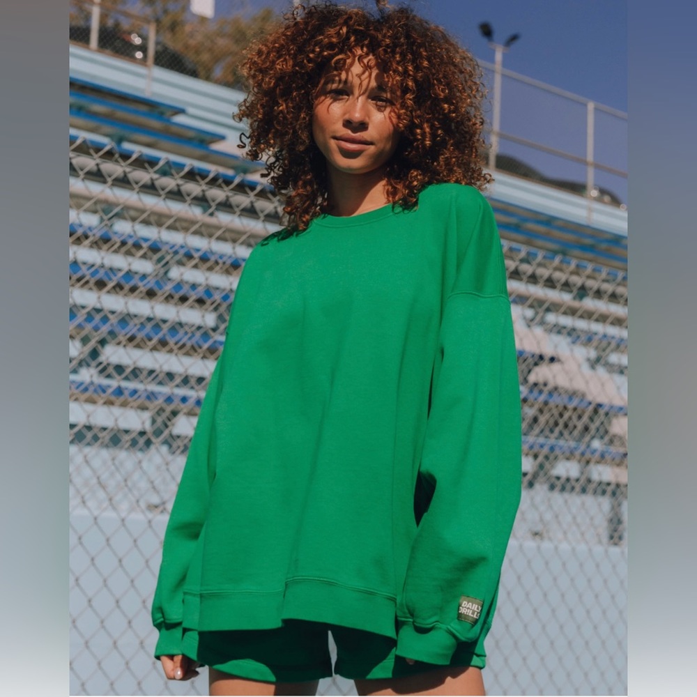 Unisex Oversized Crewneck - Kelly Green